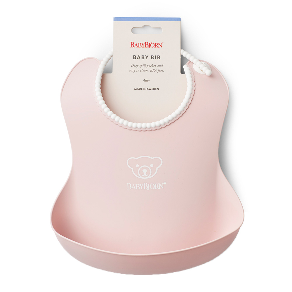 

Нагрудник BabyBjorn Baby bib с карманом розовый (7317680463647)
