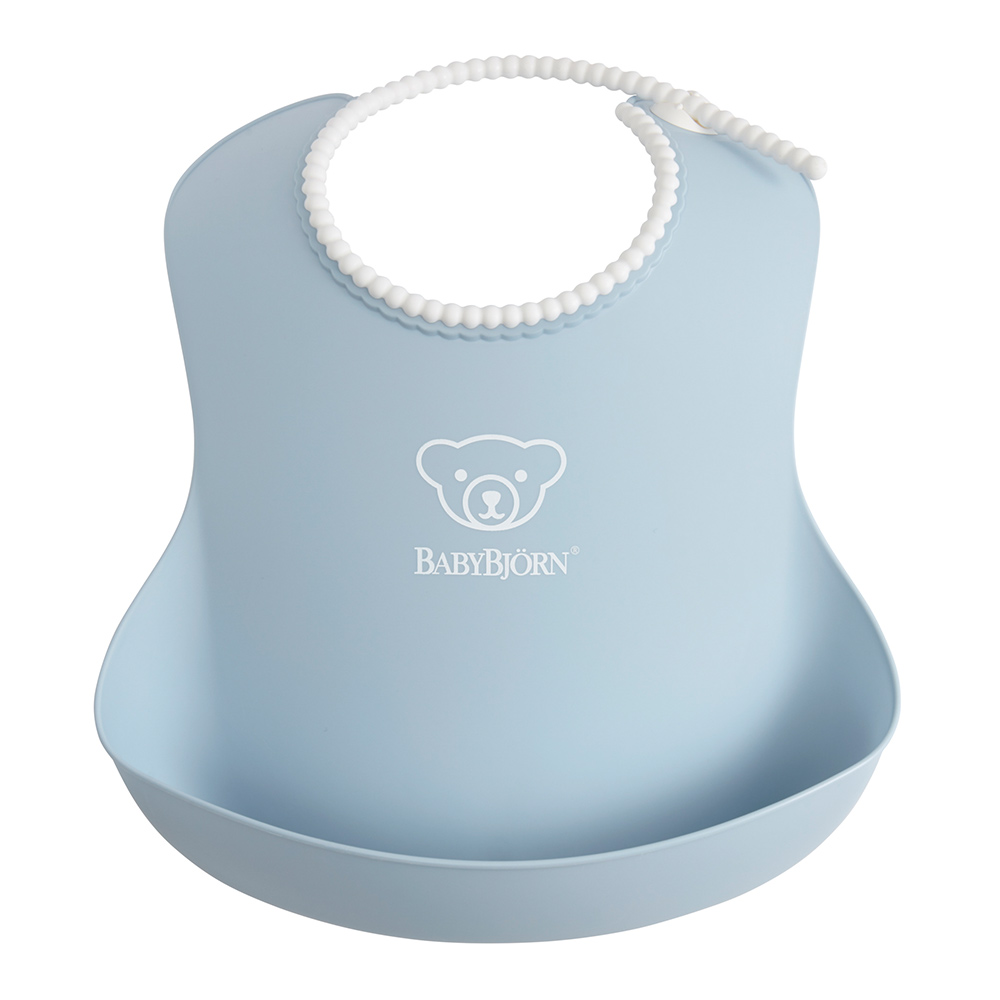 

Нагрудник BabyBjorn Baby bib с карманом голубой (7317680463678)
