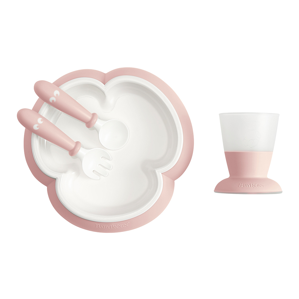 

Набор посуды BabyBjorn Baby feeding set розовый 4 предмета (7317680781642)