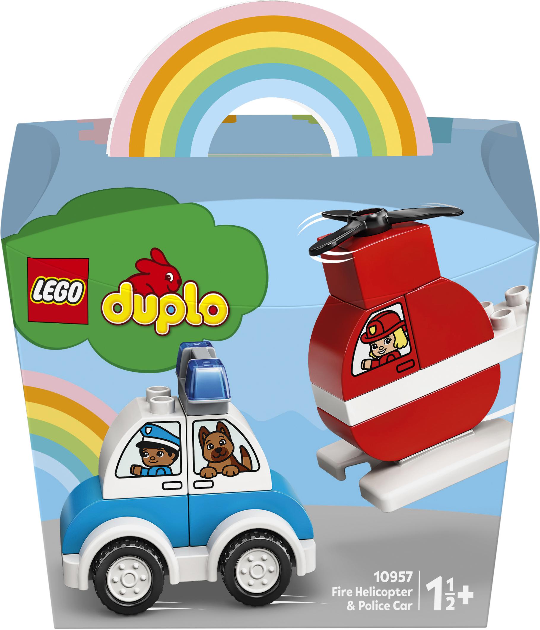 Акція на Конструктор LEGO DUPLO Мой первый пожарный вертолет и полицейский автомобиль (10957) від Будинок іграшок