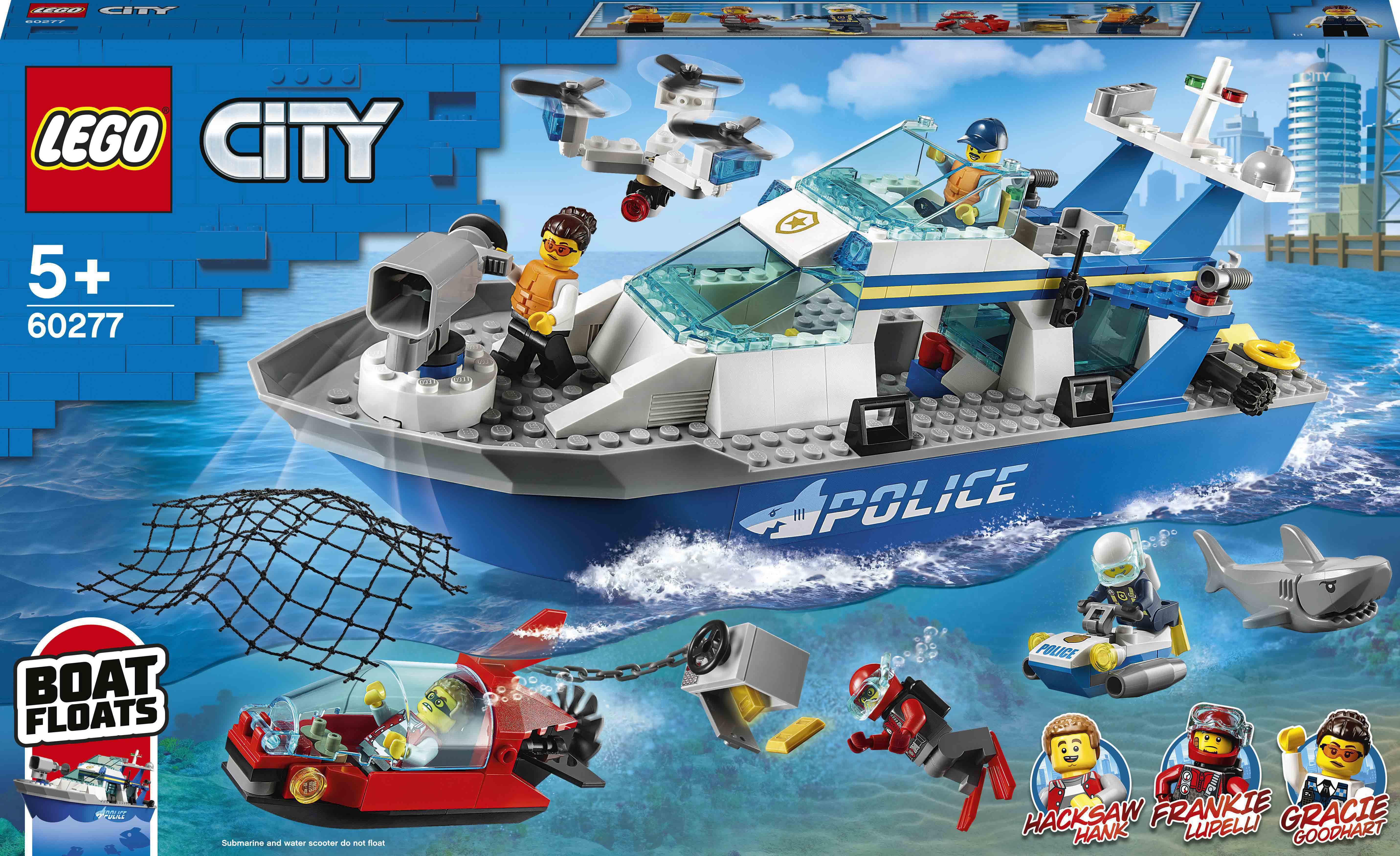 Акція на Конструктор LEGO City Поліцейський патрульний човен (60277) від Будинок іграшок