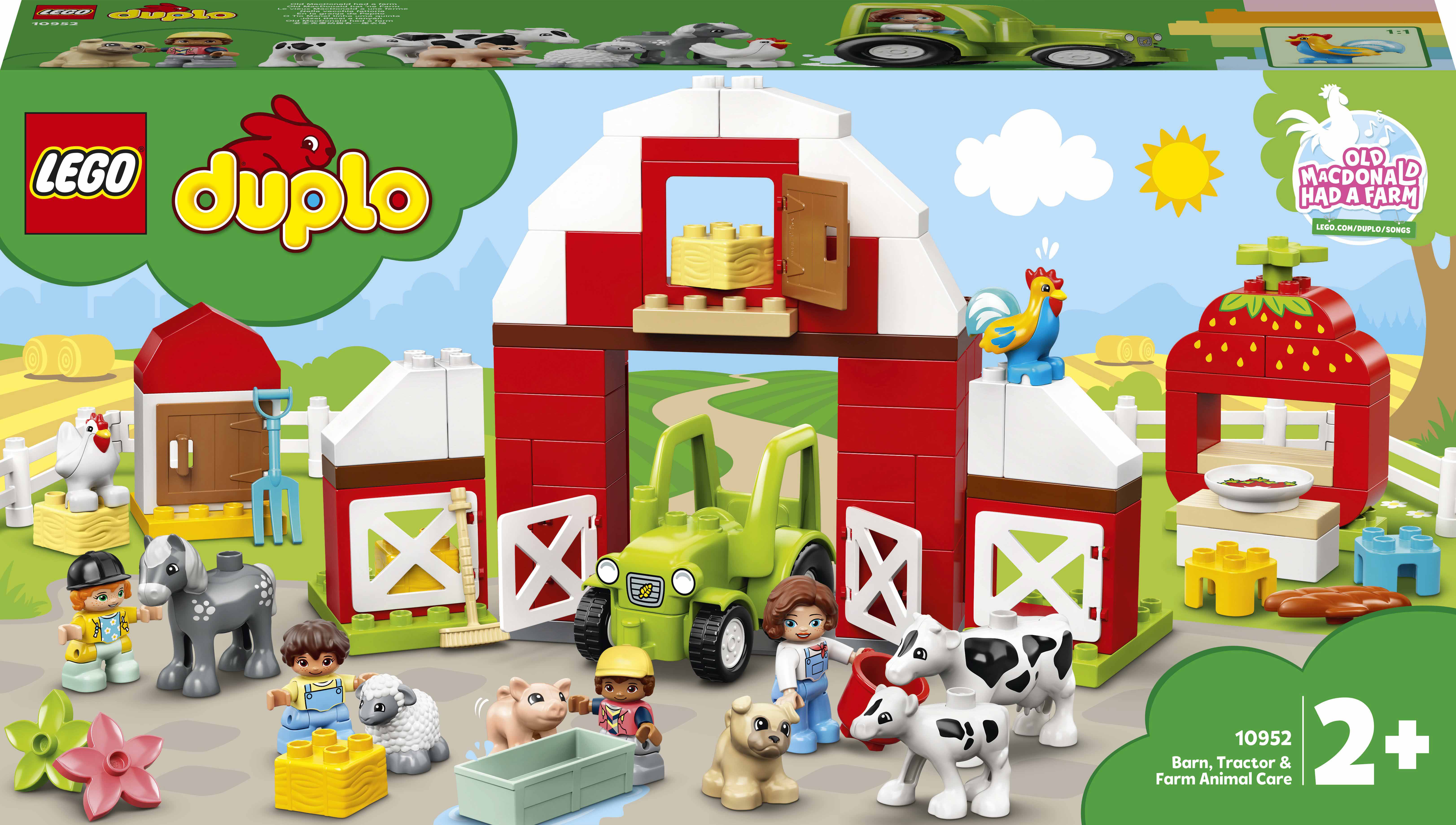 

Конструктор LEGO DUPLO Фермерский трактор, домик и животные (10952)