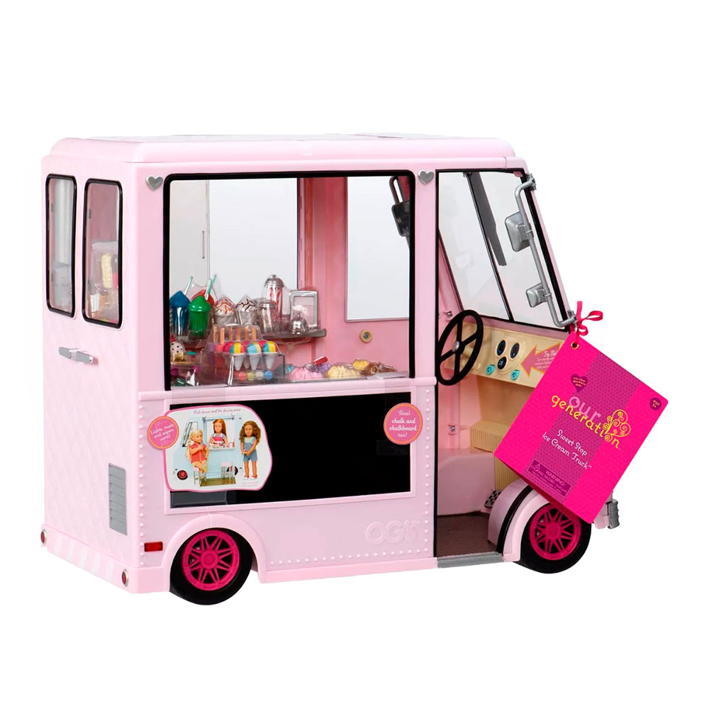 Акція на Транспорт для ляльок Our Generation Фургон з морозивом рожевий (BD37363Z) від Будинок іграшок