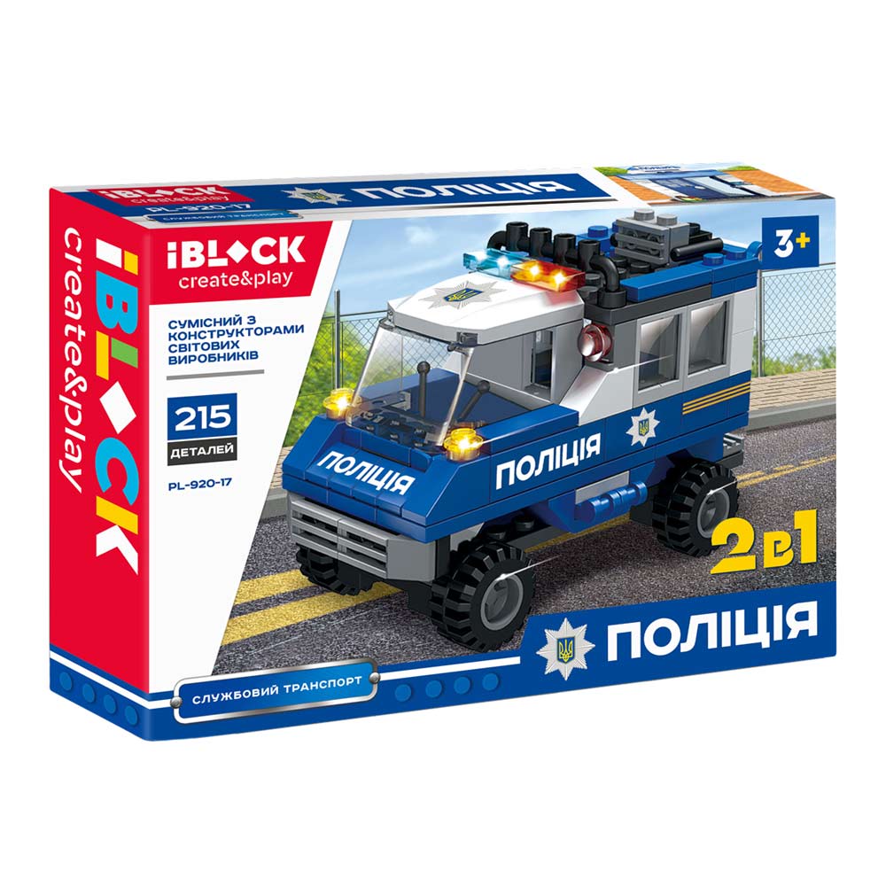 

Конструктор IBLOCK Полиция Машина и вертолет 2 в 1 (PL-920-17)