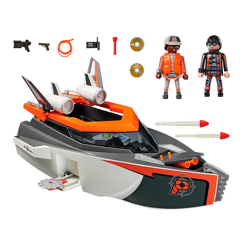 

Конструктор Playmobil Top agents Шпионская моторная лодка (70002)