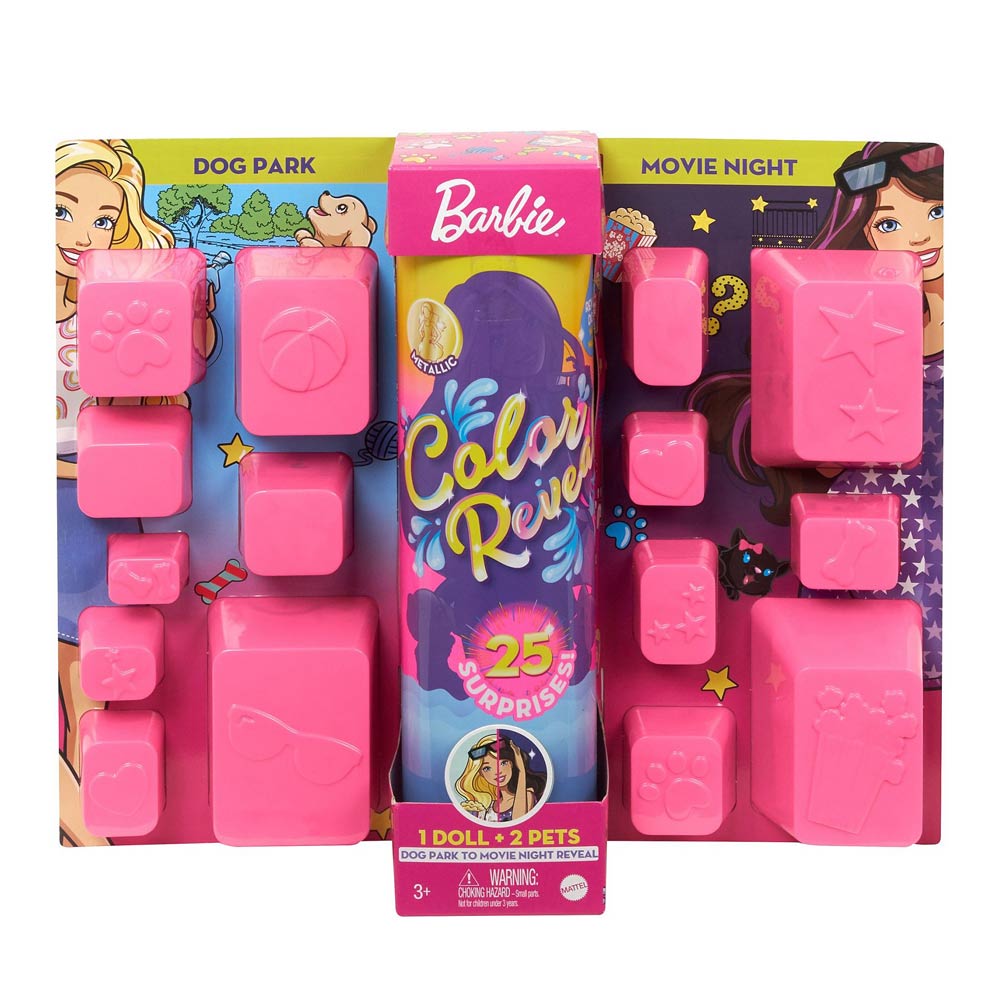 

Набор-сюрприз Barbie Color reveal Парк для собак и Ночь кино (GPD54/GPD56)