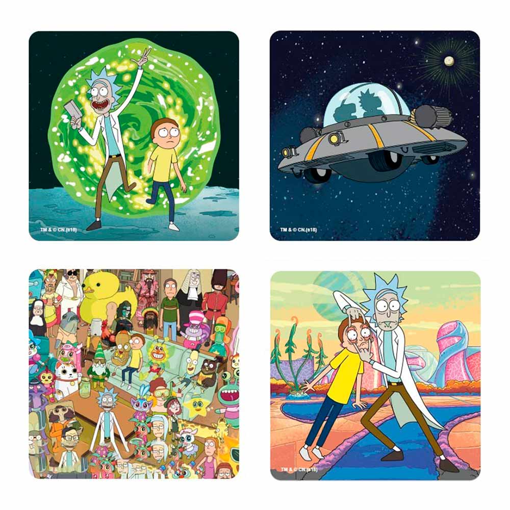 

Подставки под стаканы Rick and Morty 4 штуки (ABYCOS009)
