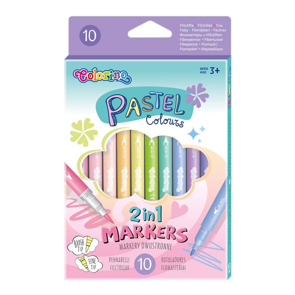 

Фломастери Colorino Pastel двосторонні 10 кольорів (80875PTR)