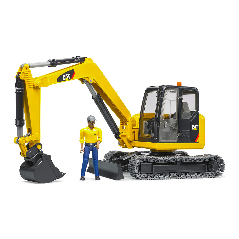 

Автомодель Bruder Мини-экскаватор Cat со строителем 1:16 (02466)
