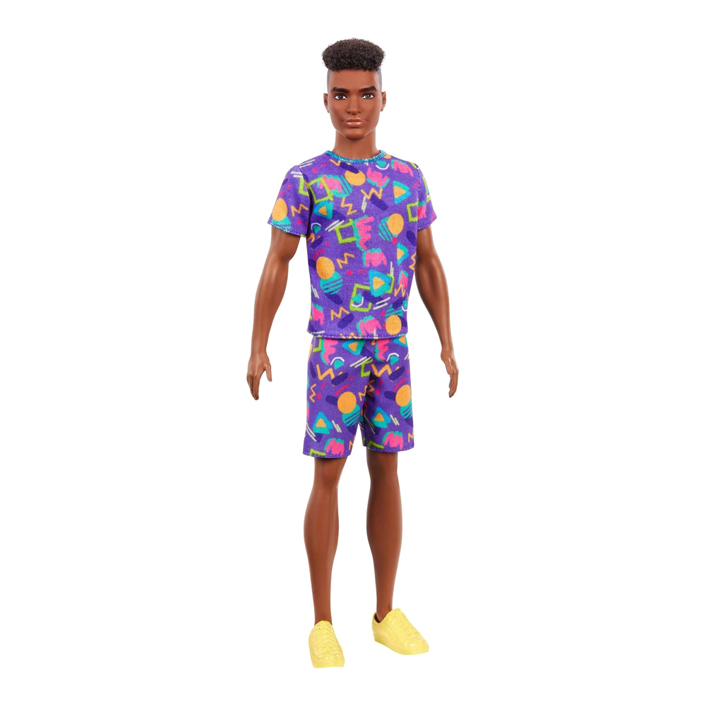 

Кукла Barbie Fashionistas Кен афроамериканец в фиолетовой футболке и шортах (DWK44/GRB87)