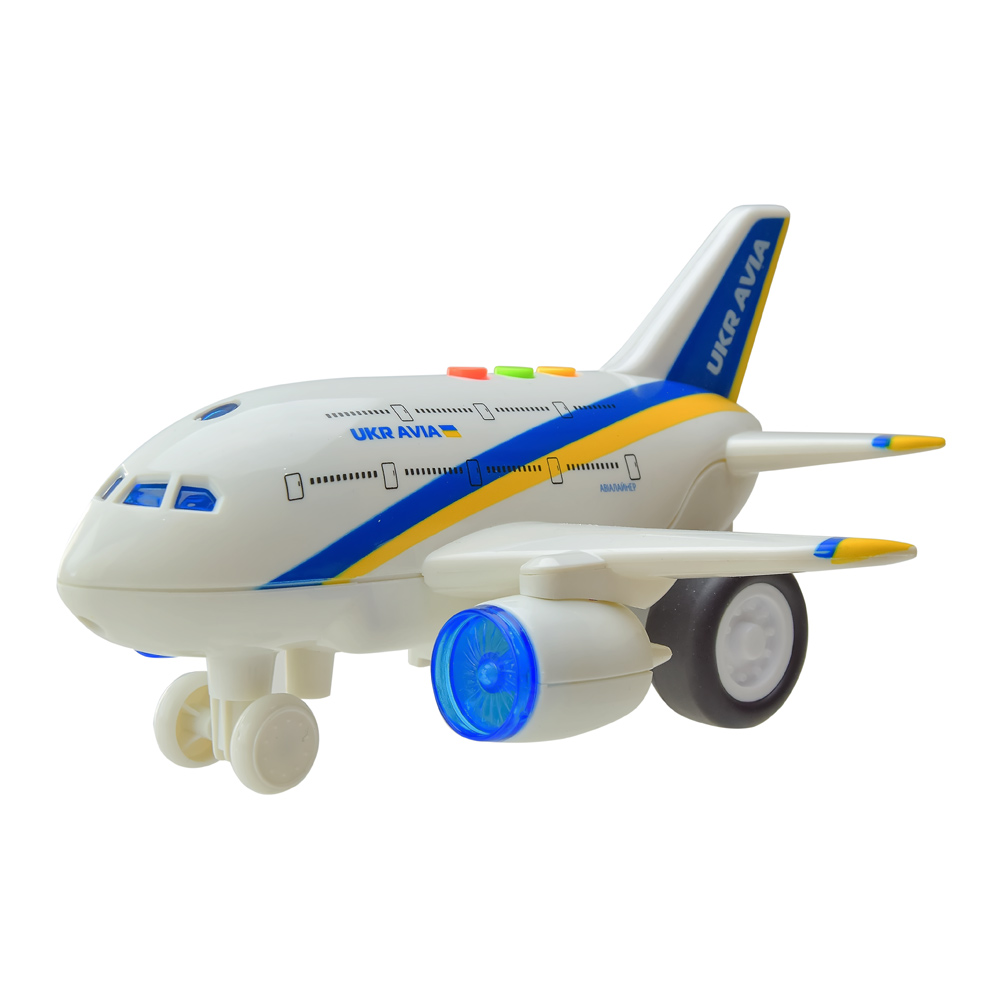 Акція на Игрушечный самолет Автопром Ukr avia двухпалубный 1:200 с эффектами (8807A) від Будинок іграшок