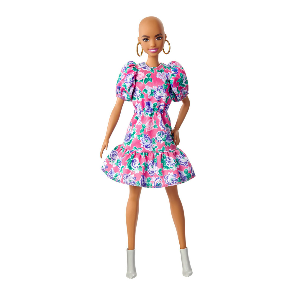 Акція на Лялька Barbie Fashionistas у рожевій сукні з квітковим принтом (FBR37/GYB03) від Будинок іграшок