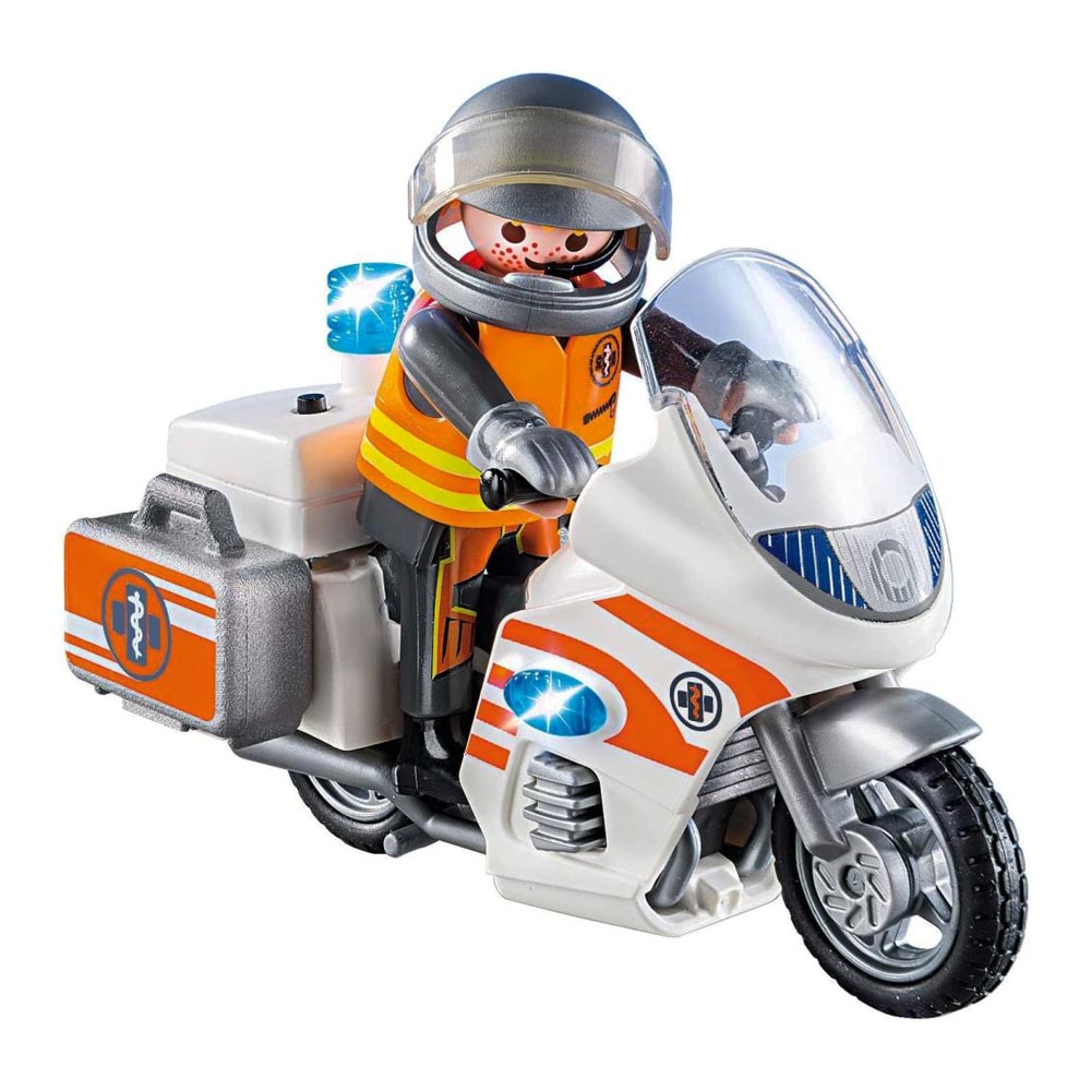 Акция на Конструктор Playmobil City life Мотоцикл МНС (70051) от Будинок іграшок