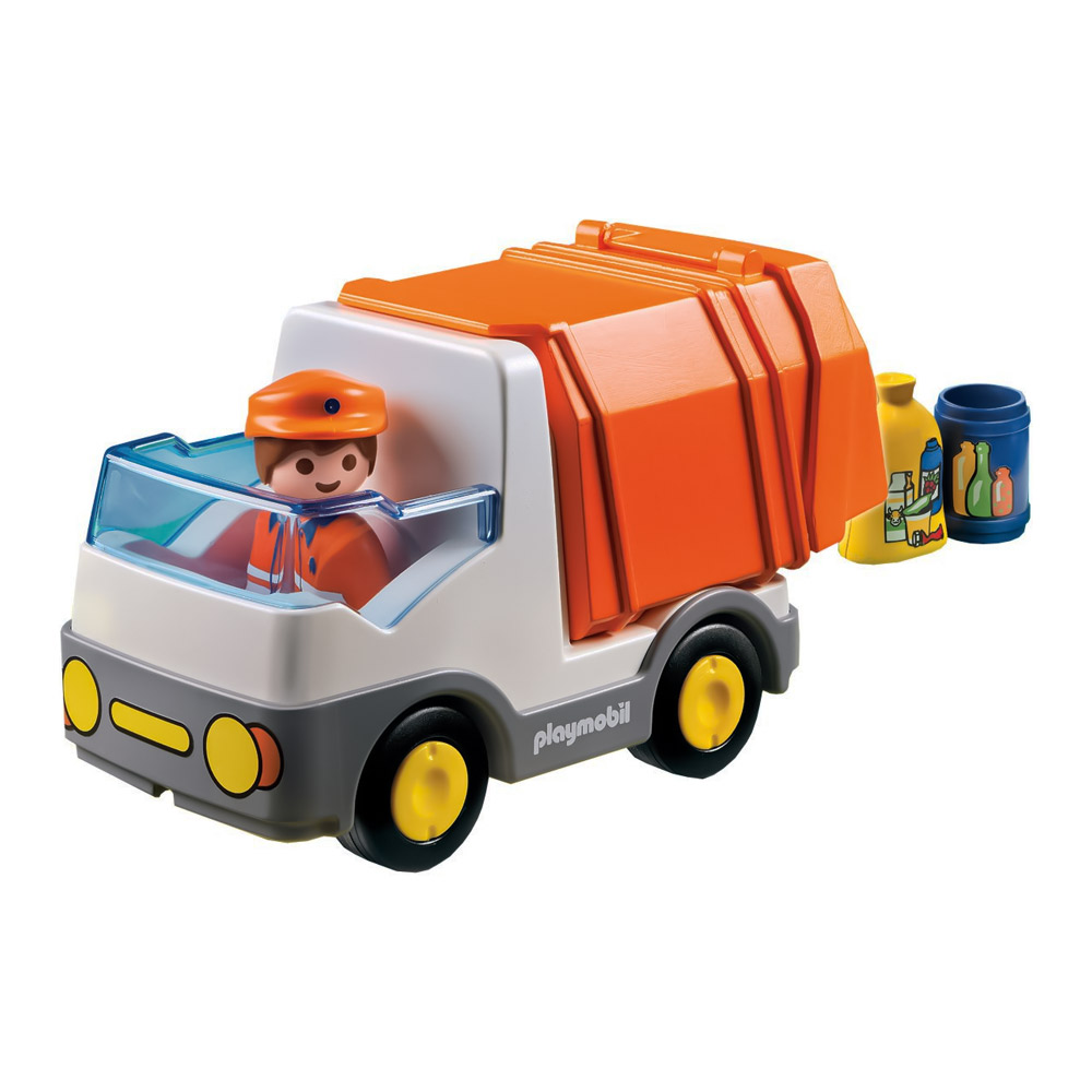 Акція на Конструктор Playmobil 1.2.3 Сміттєвоз-фургон (6774) від Будинок іграшок