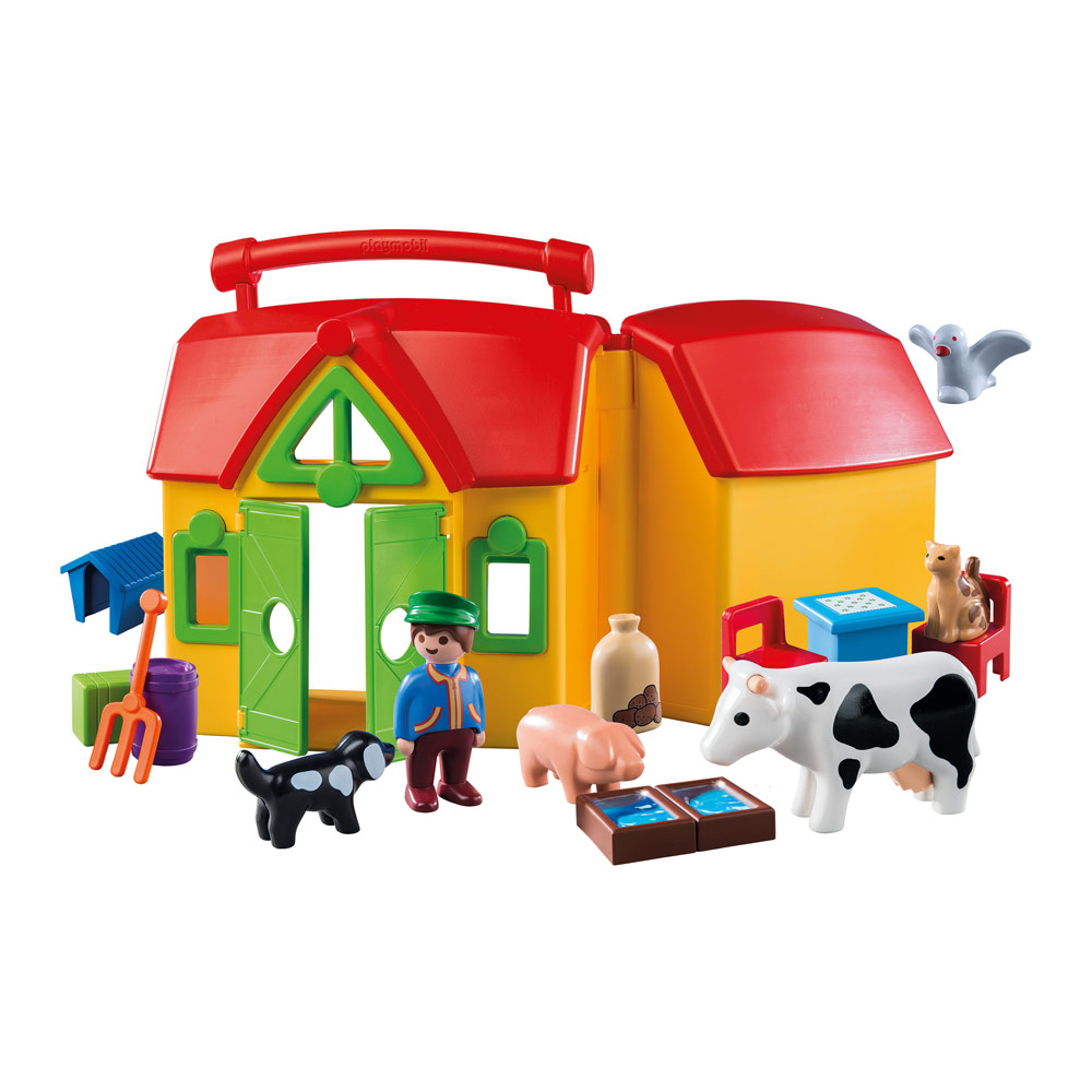 Акція на Конструктор Playmobil 1.2.3 Переносна ферма (6962) від Будинок іграшок