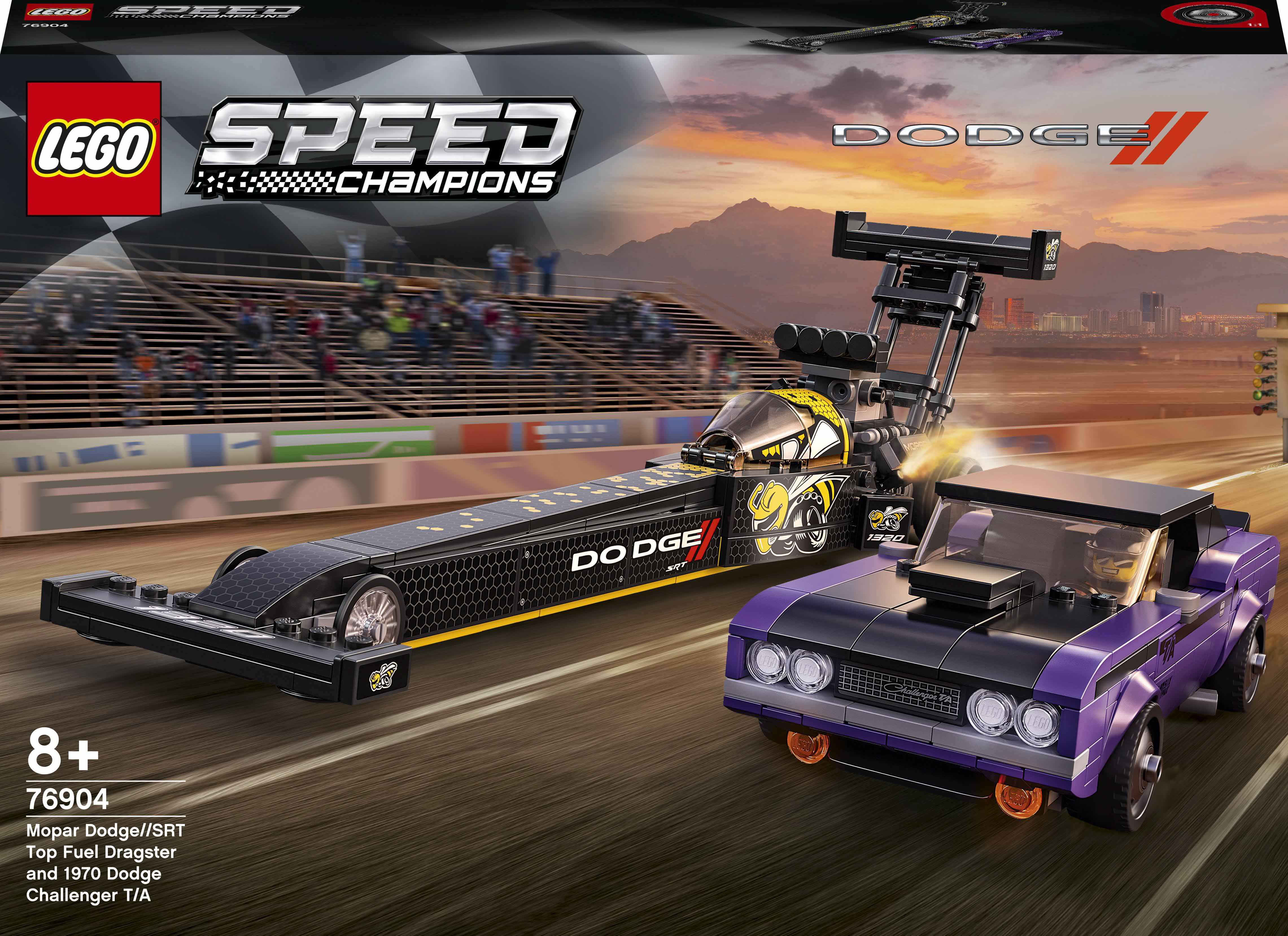 

Конструктор LEGO Speed ​​Champions Mopar Dodge//SRT Top Fuel Dragster and 1970 Dodge Challenger T/A (76904)