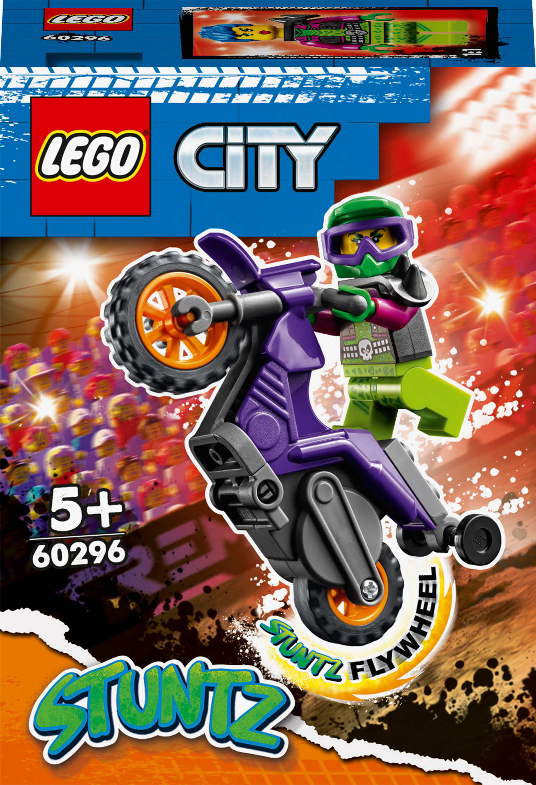 

Конструктор LEGO City Stuntz Каскадерский мотоцикл для становления дыбом (60296)