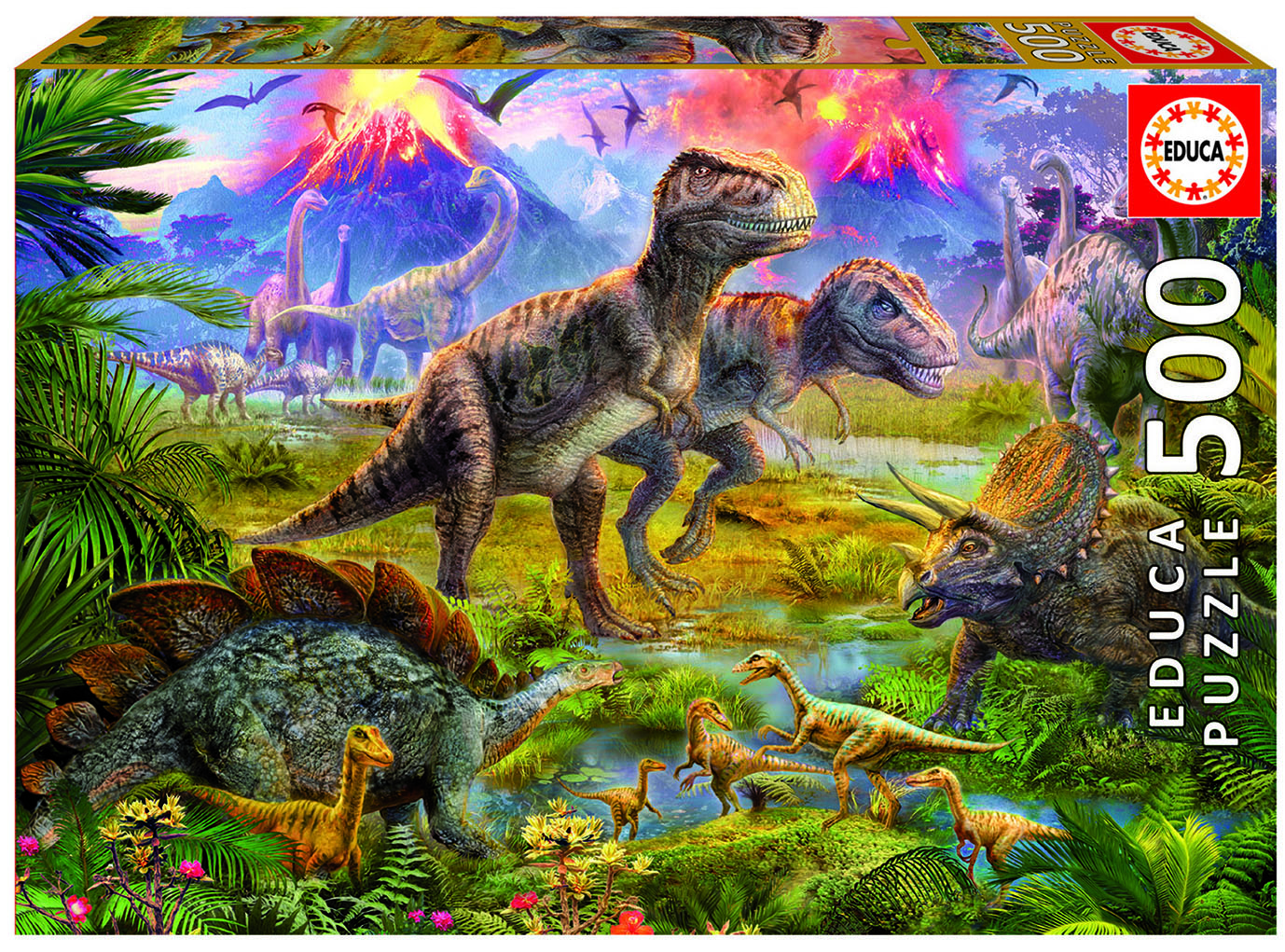 Акція на Пазл Educa Зустріч динозаврів 500 деталей (15969) від Будинок іграшок