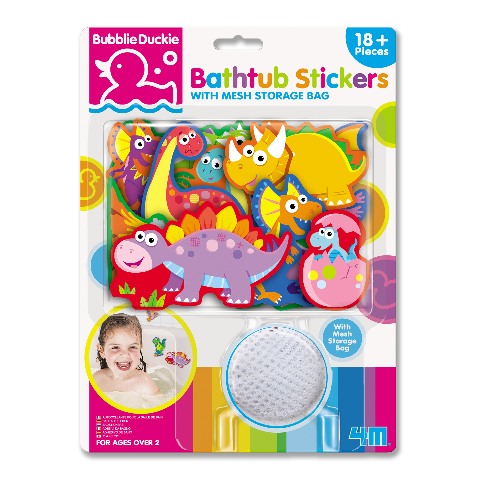 

Набор наклеек для ванны 4M Bubblie duckie Динозавры 18 штук (00-04747)
