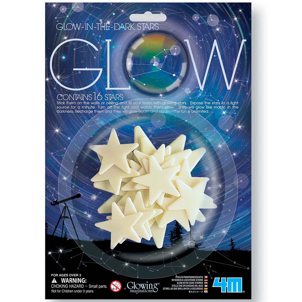 

Набор светящихся наклеек 4M Glow Звезды 16 штук (00-05210)