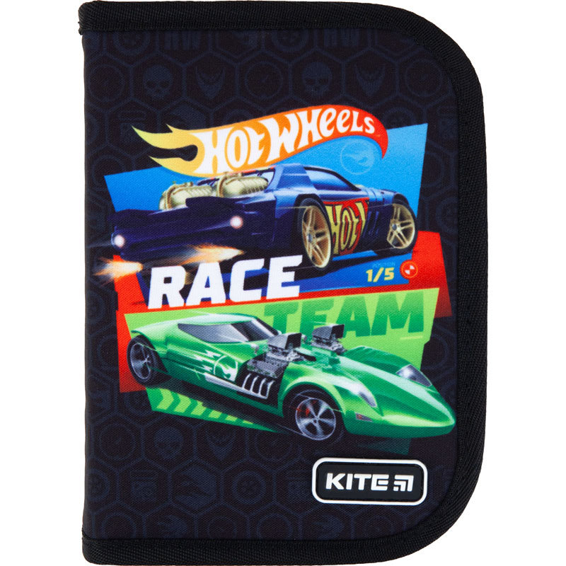 

Пенал Kite Education Hot Wheels Race team без наполнения черный (HW21-622)