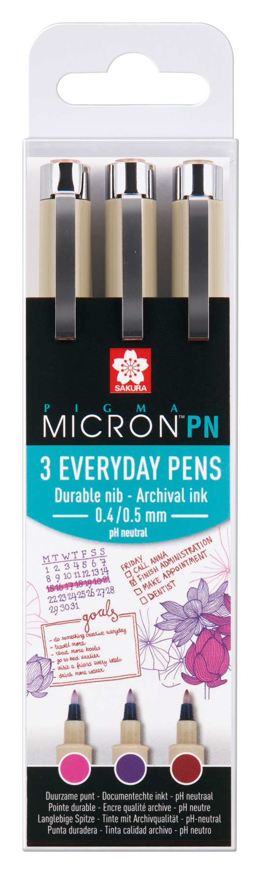 

Набір капілярних ручок Sakura Pigma micron PN Crafts 0,4-0,5 мм 3 кольори (POXSDKPN3B)