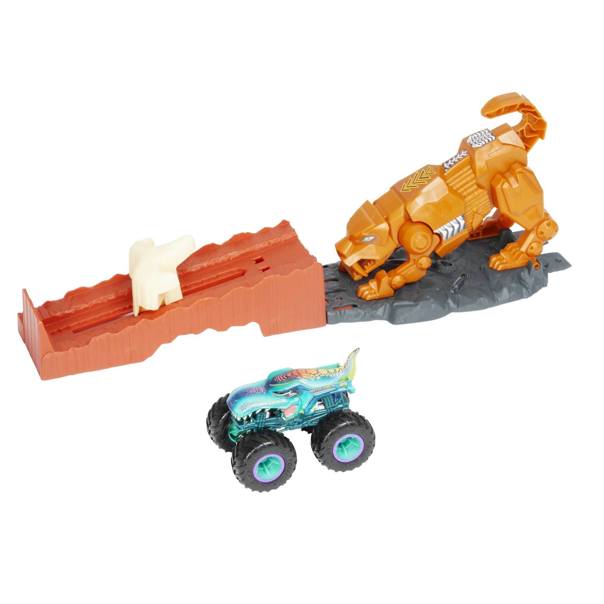 

Игровой набор Hot Wheels Monster Trucks Опасные противники Саблезубый поединок (GYL09/GYL10)