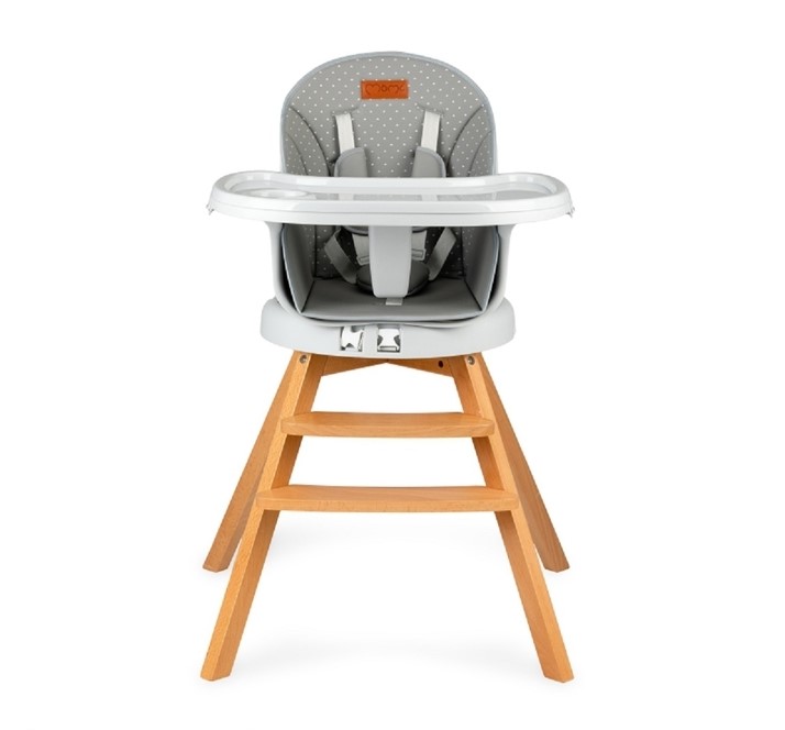 

Стульчик для кормления MoMi Woodi grey dots (KRKA00009)