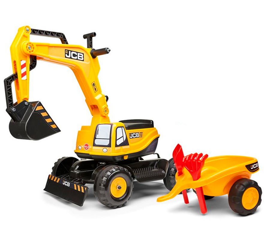 

Экскаватор Falk 135A JCB с прицепом и шлемом жёлтый (3016200013518)