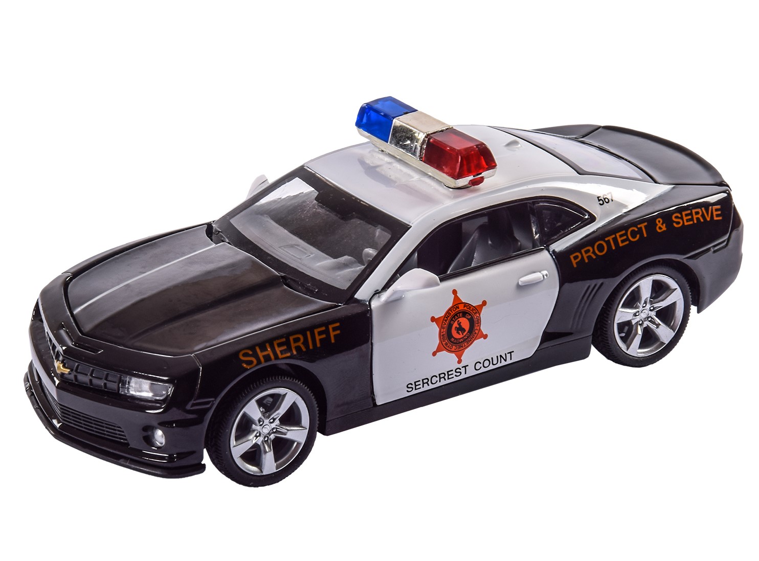 

Автомодель Автопром Chevrolet Camaro SS-Police чорно-біла (68396/68396-1)