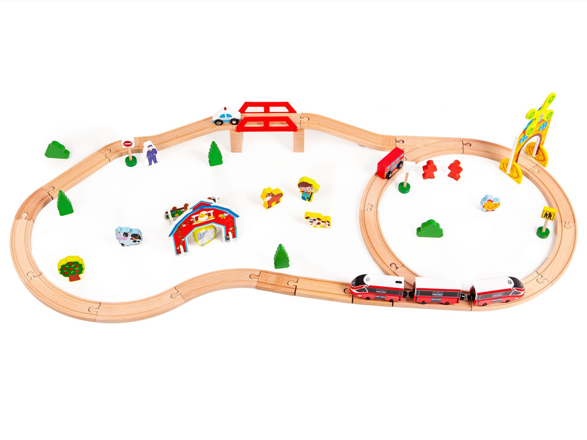 

Игровой набор Ecotoys ​Деревянная железная дорога с поездом (HM180995)