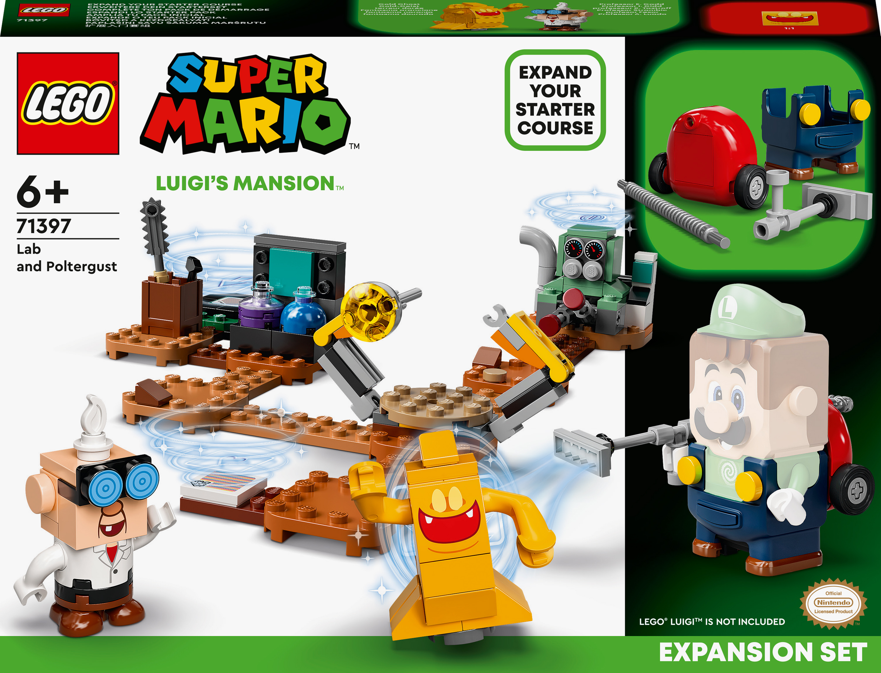 Акція на Конструктор LEGO Super Mario Додатковий набір «Лабораторія та Полтергейст» Маєток Луїджі (71397) від Будинок іграшок