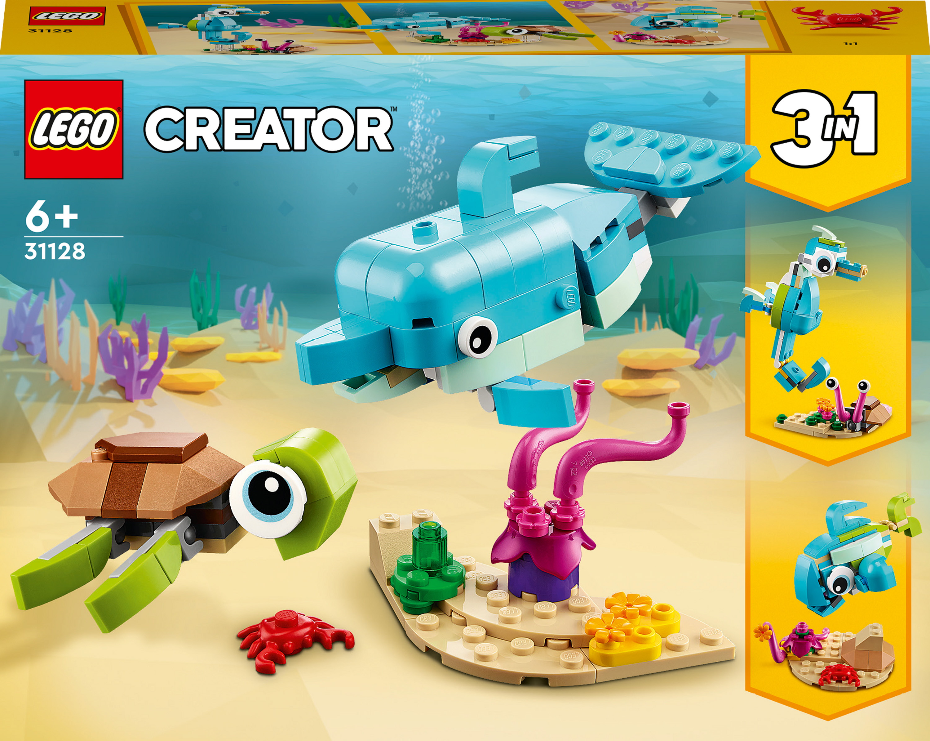 

Конструктор LEGO Creator Дельфін і черепаха 3 в 1 (31128)