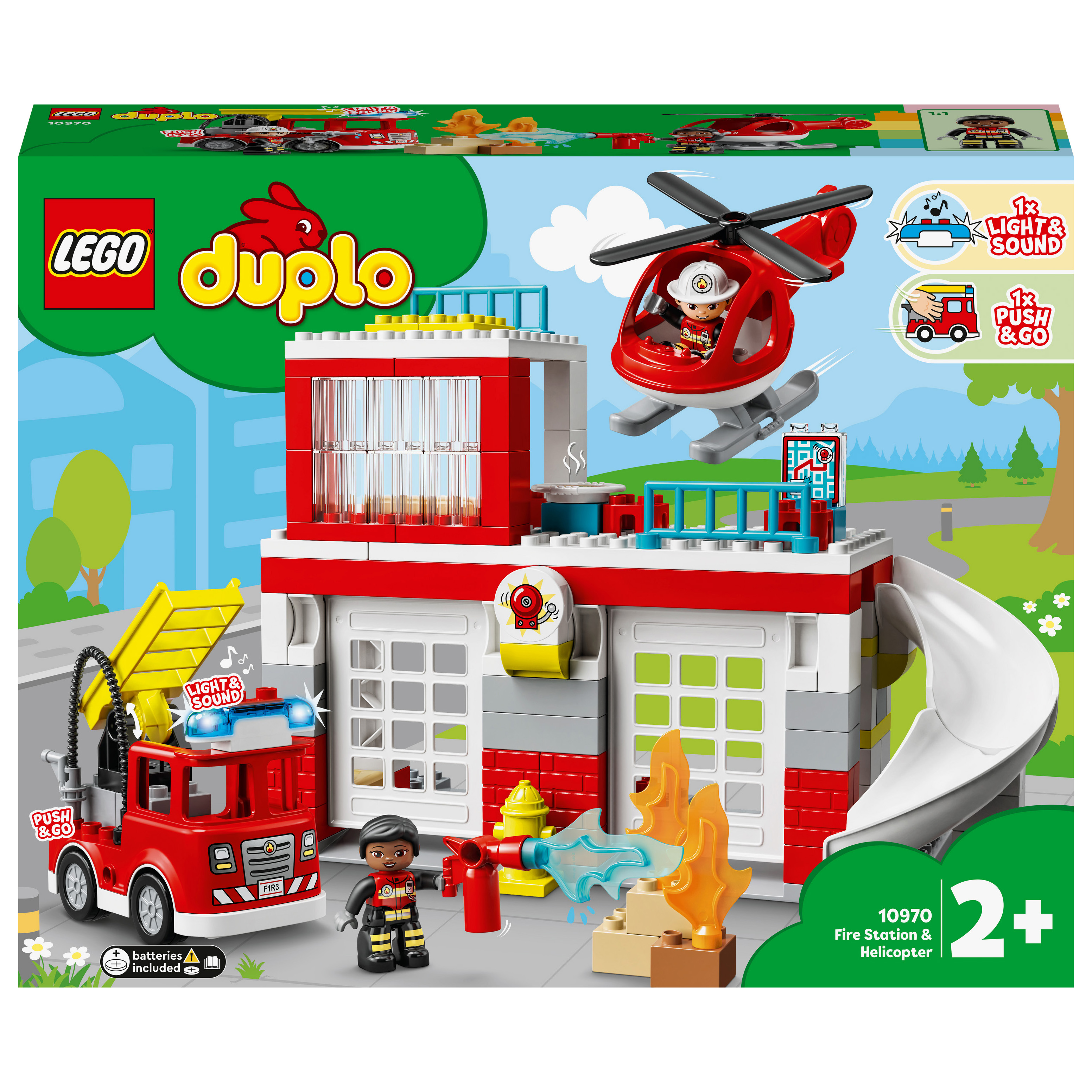 Акція на Конструктор LEGO DUPLO Пожежне депо та гелікоптер (10970) від Будинок іграшок