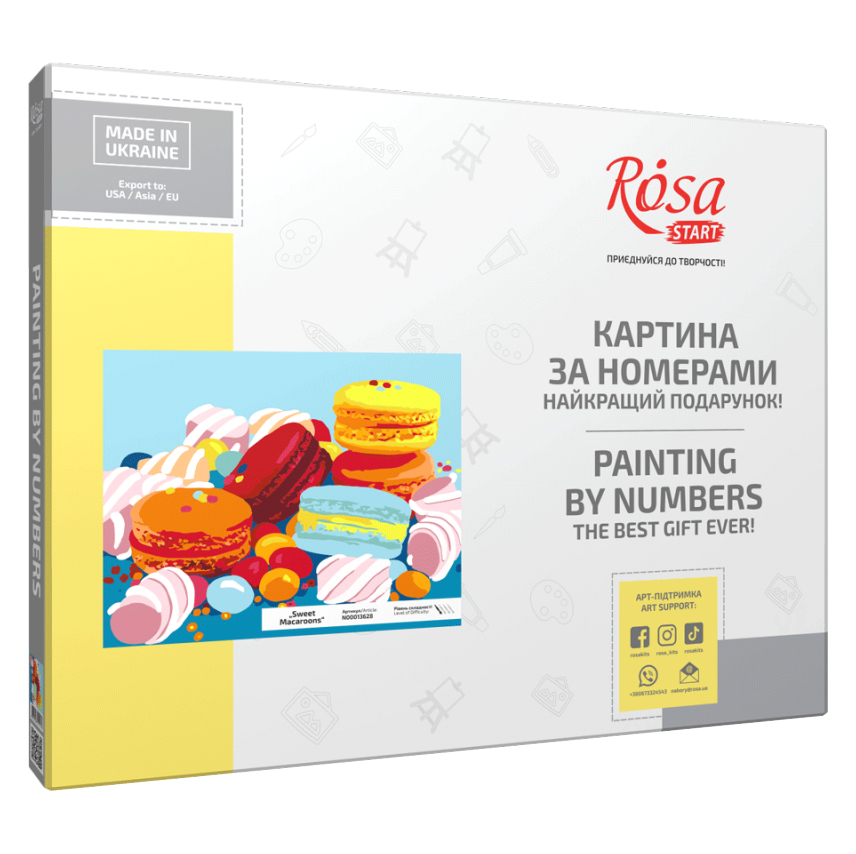 Акція на Картина за номерами Rosa start Sweet macaroons 35 x 45 см (N00013628) від Будинок іграшок