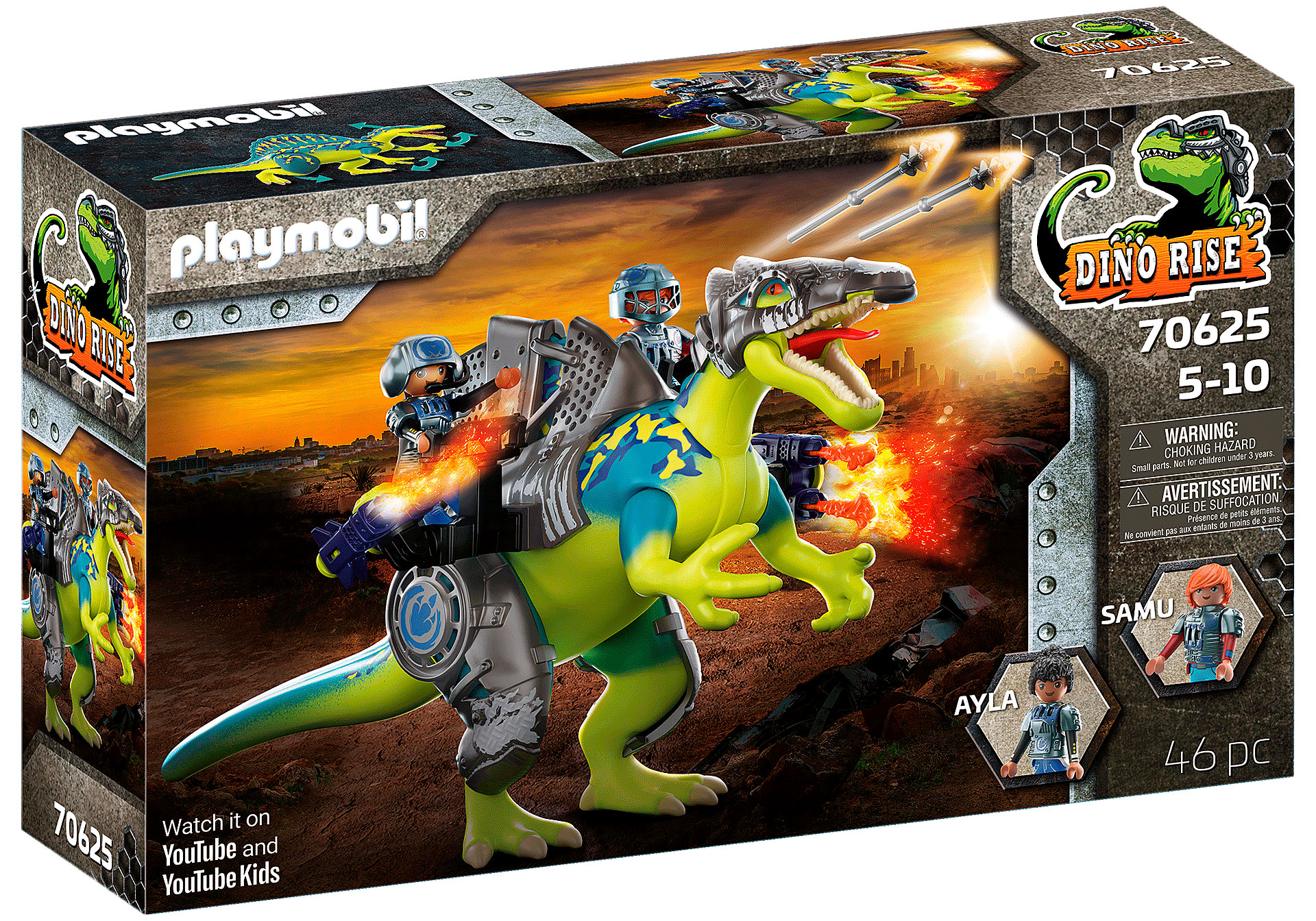 Акция на Конструктор Playmobil Dino rise Спінозавр: подвійна захисна сила (70625) от Будинок іграшок