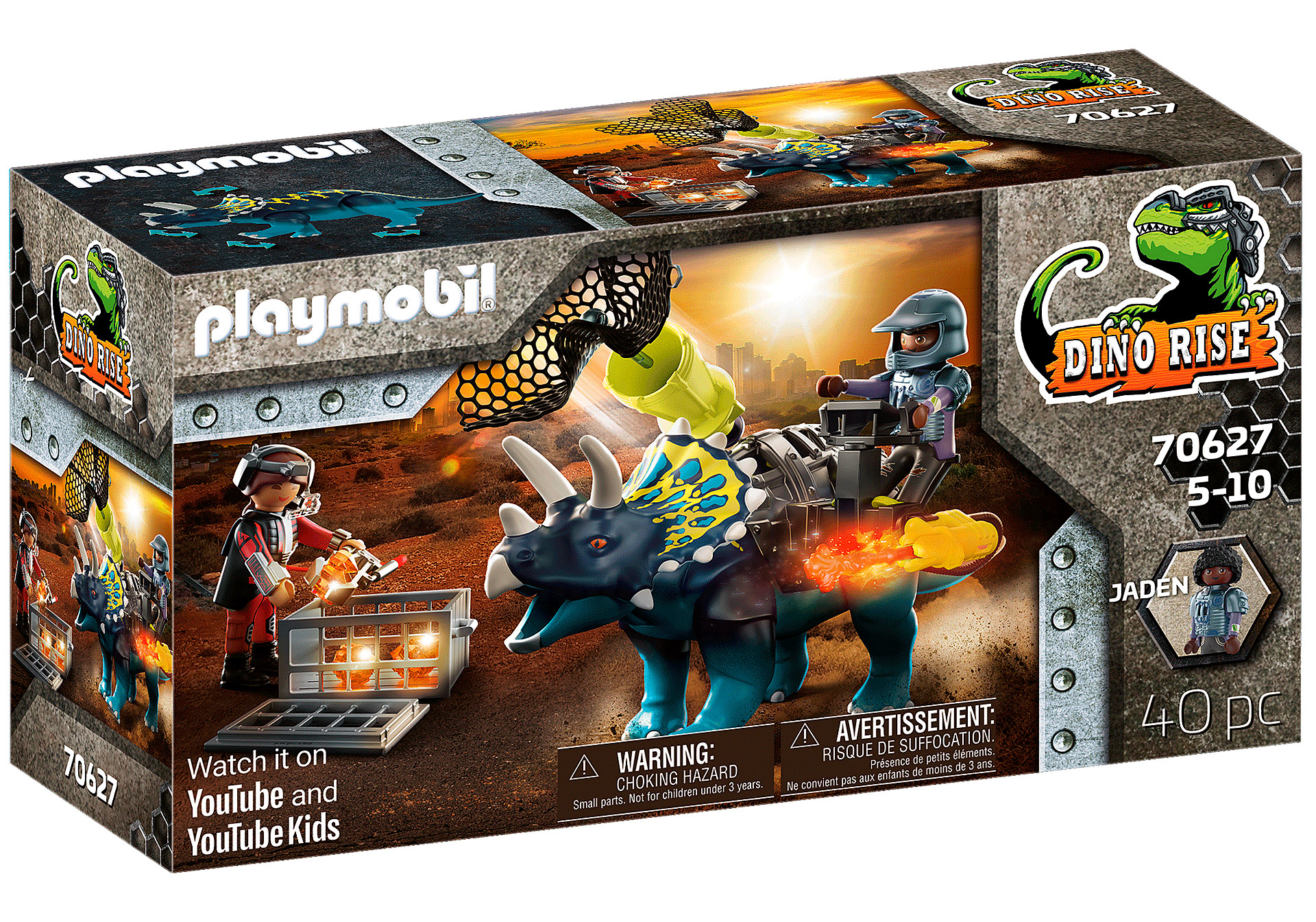 Акція на Конструктор Playmobil Dino rise Трицератопс: Битва Легендарних каменів (70627) від Будинок іграшок