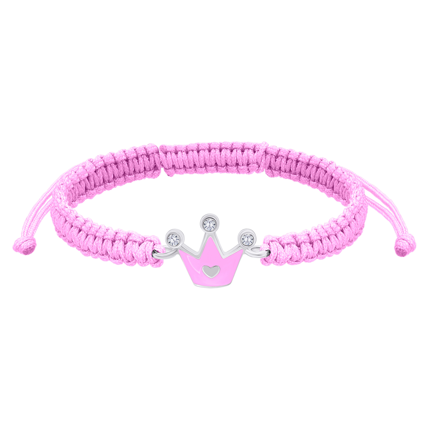 

Браслет плетений UMa&UMi Корона з серцем рожевий (2210000005822)