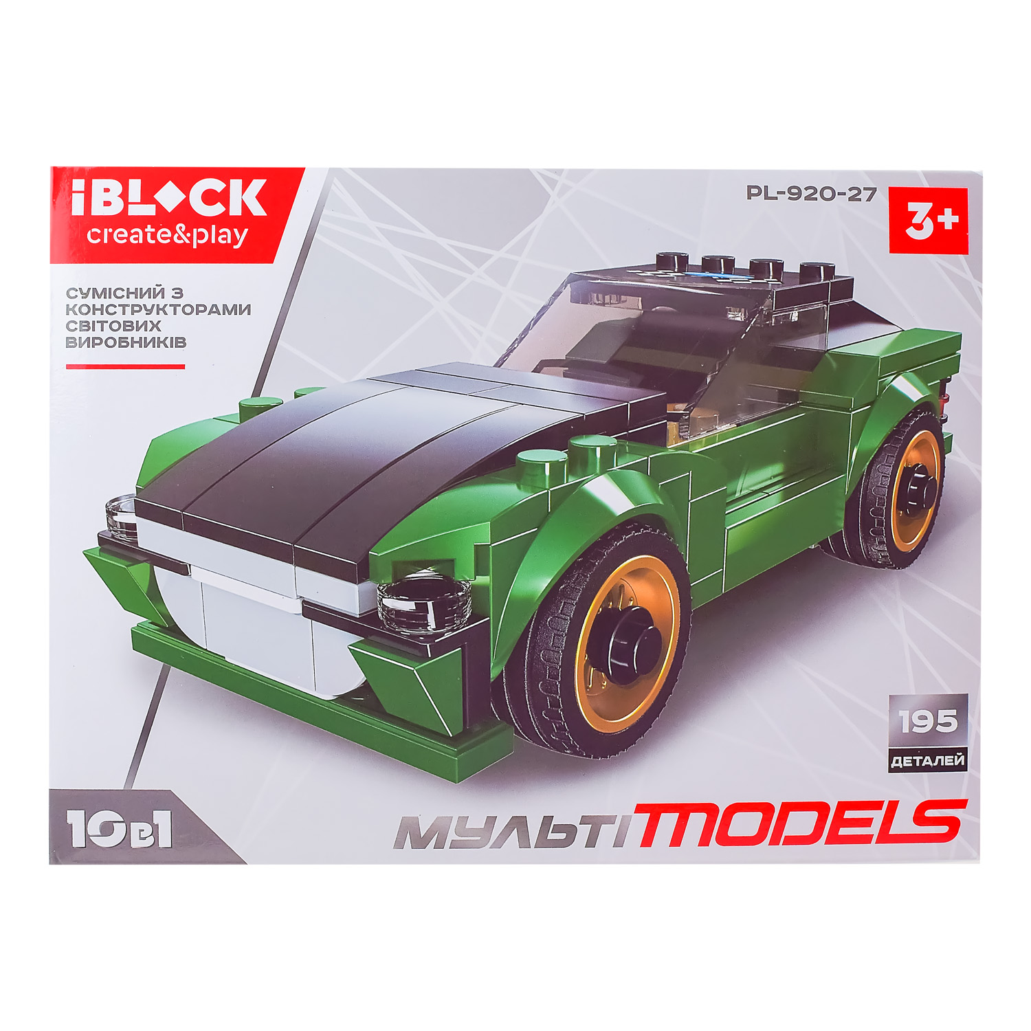 

Конструктор IBLOCK Мульті models Машинка зелена (PL-920-27)