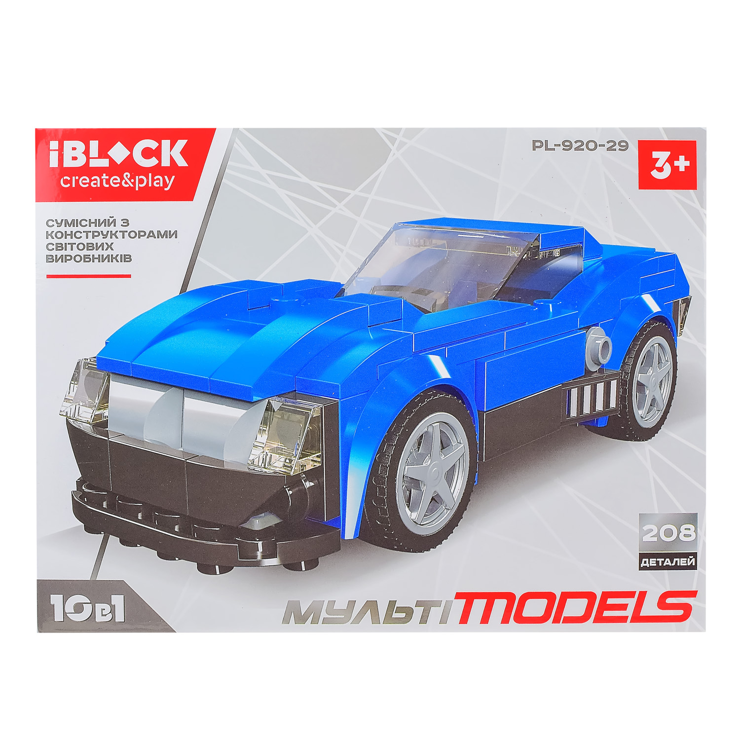 Акция на Конструктор IBLOCK Мульті models Машинка синя (PL-920-29) от Будинок іграшок
