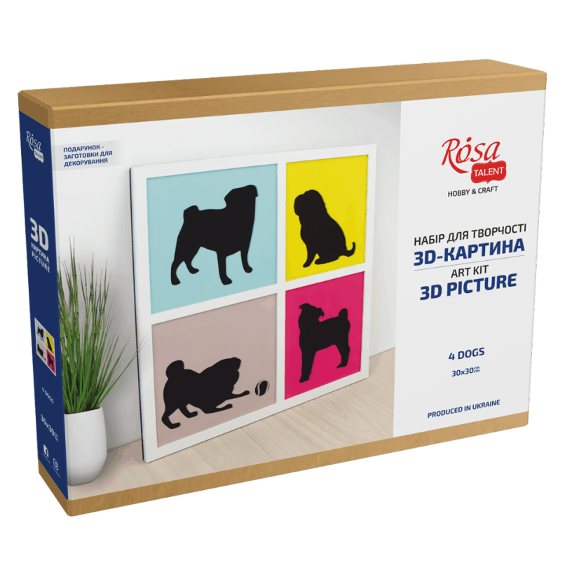 

3D картина Rosa Talent 4 Dogs 30 х 30см (N0003502)
