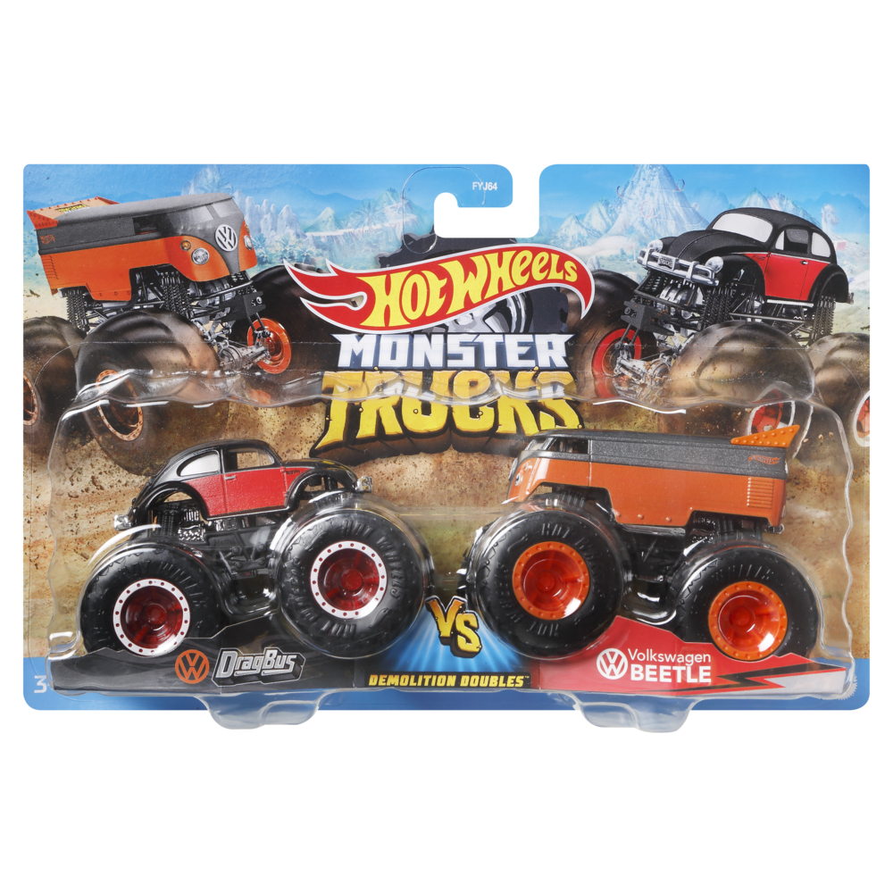 

Набор машинок Hot Wheels Monster trucks Драг бас и Фольксваген битл (FYJ64/HDG14)