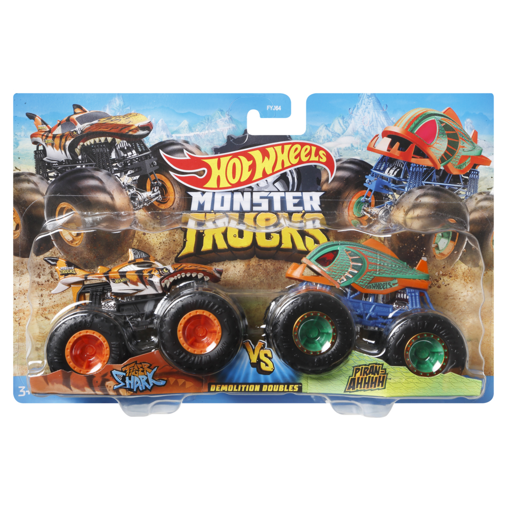 

Набор машинок Hot Wheels Monster trucks Тайгер Шарк та Пиран Ах (FYJ64/HDG22)
