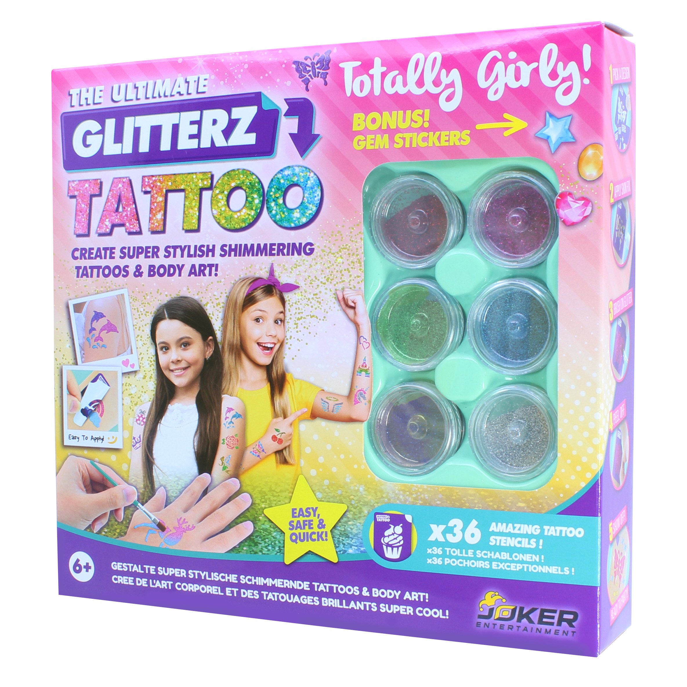 Акция на Великий набір JOKER Glitterz tattoo Зроби тату (32102) от Будинок іграшок