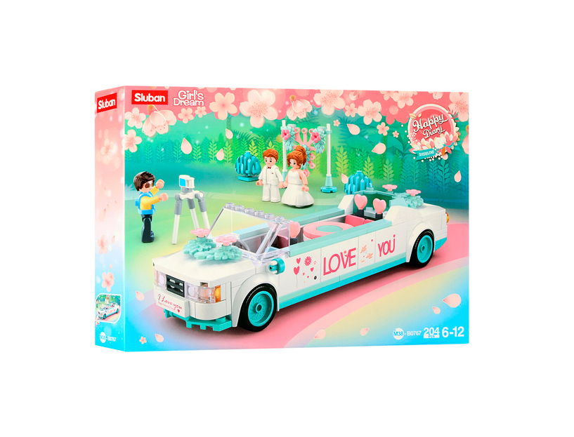 

Конструктор Sluban Girls Dream Весілля на лімузині 204 деталі (M38-B0767)