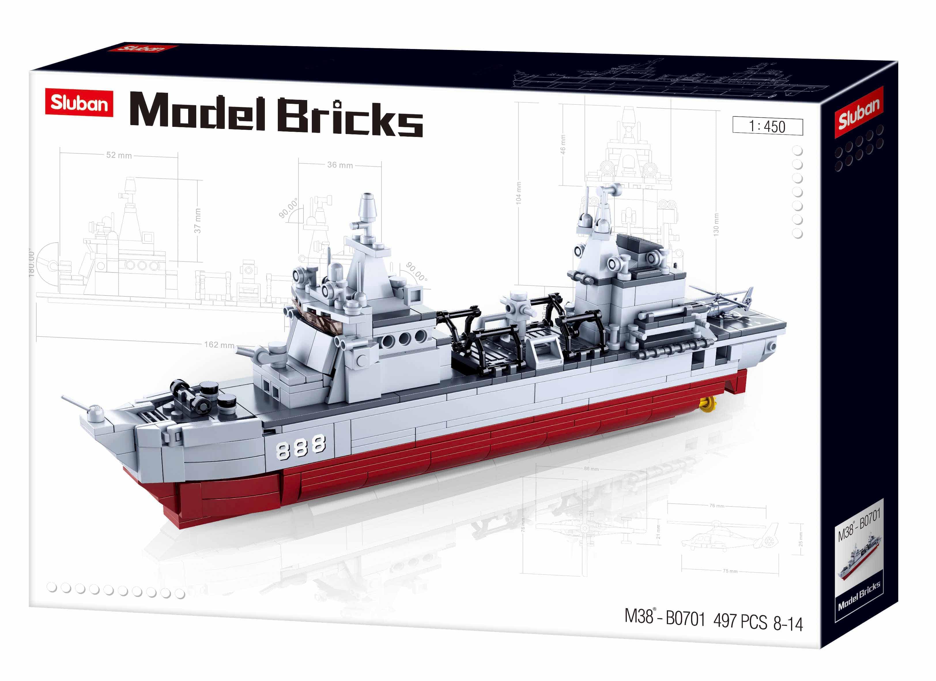 

Конструктор Sluban Model Bricks Військовий корабель 497 деталей (M38-B0701)