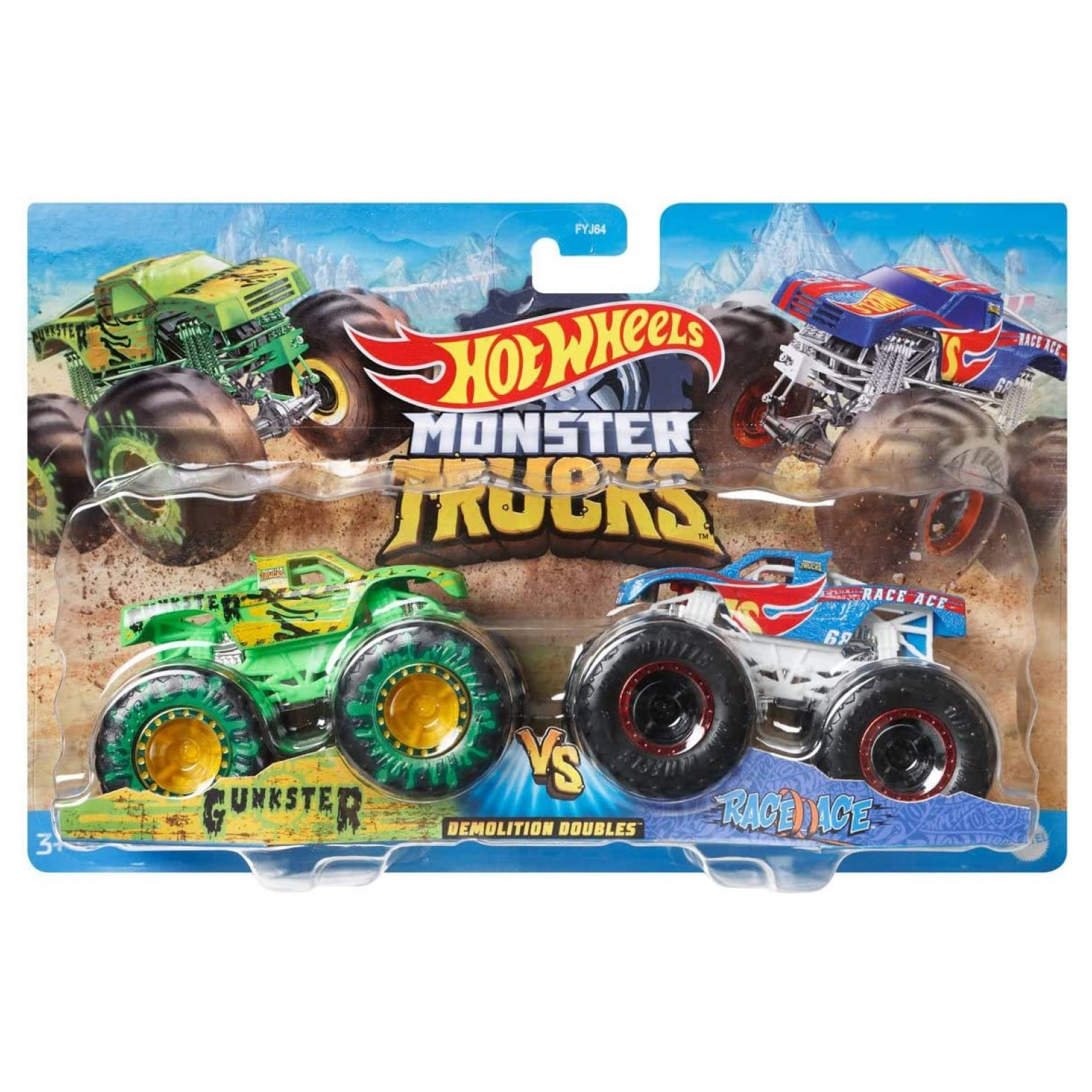 

Набор машинок Hot Wheels Monster Trucks Gunkster vs Race ace (FYJ64/HDG23)