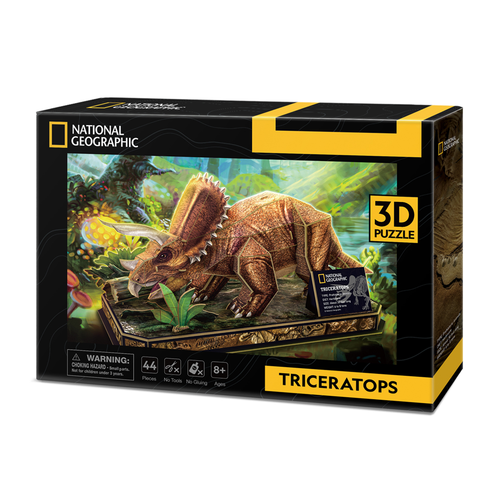 Акція на Тривимірний пазл CubicFun National Geographic Dino Трицератопс (DS1052h) від Будинок іграшок