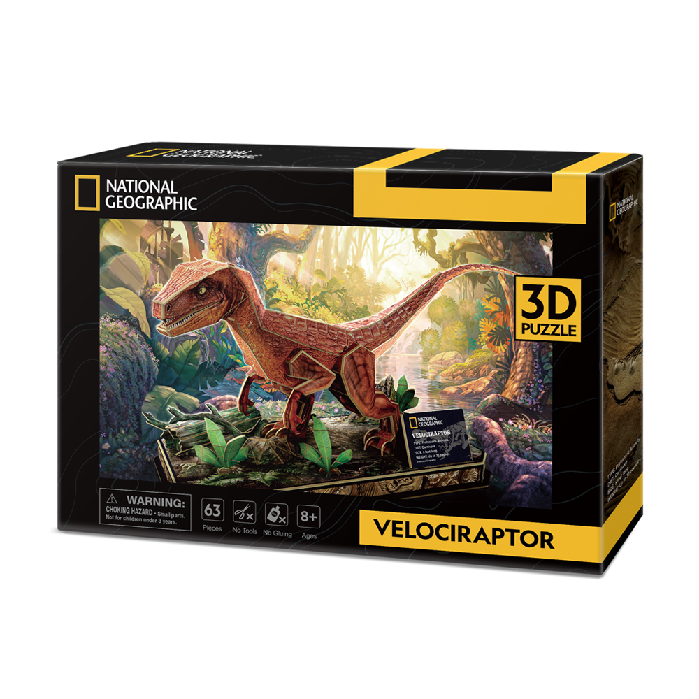 Акція на Тривимірний пазл CubicFun National Geographic Dino Велоцираптор (DS1053h) від Будинок іграшок