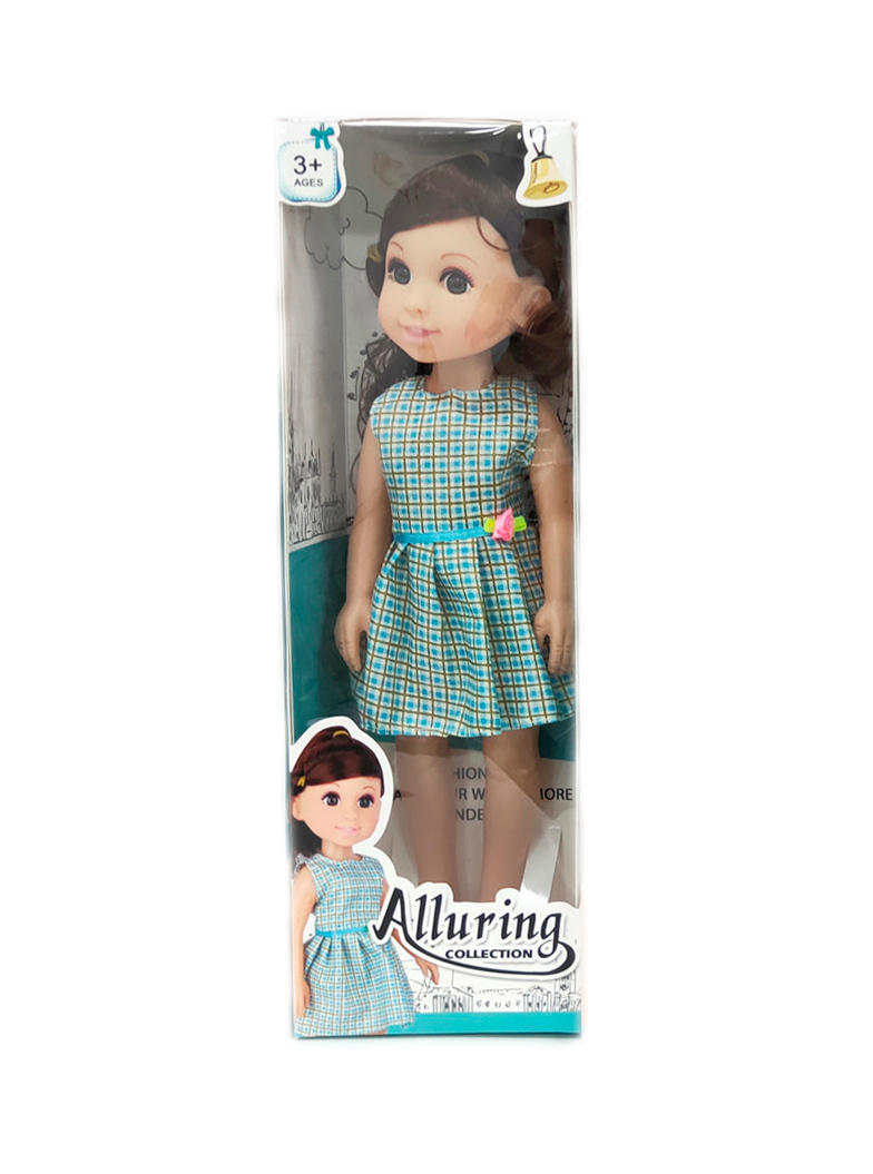 

Лялька DIY Toys Шатенка в сукні з блакитною клітинкою 35 см (CJ-2201537/5)